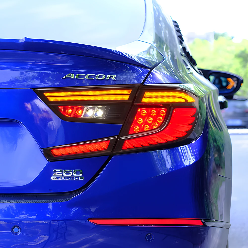 Car Taillights Assembly For Honda Accord 2018-2021 LED Auto Rear Lamps Upgrade High Quality Dragon scale Taillight Accessories