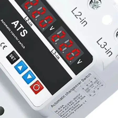 220V AC Three Phase Over Under Voltage for protector with 4 Input 2 Output Configuration and Automatic Reconnection