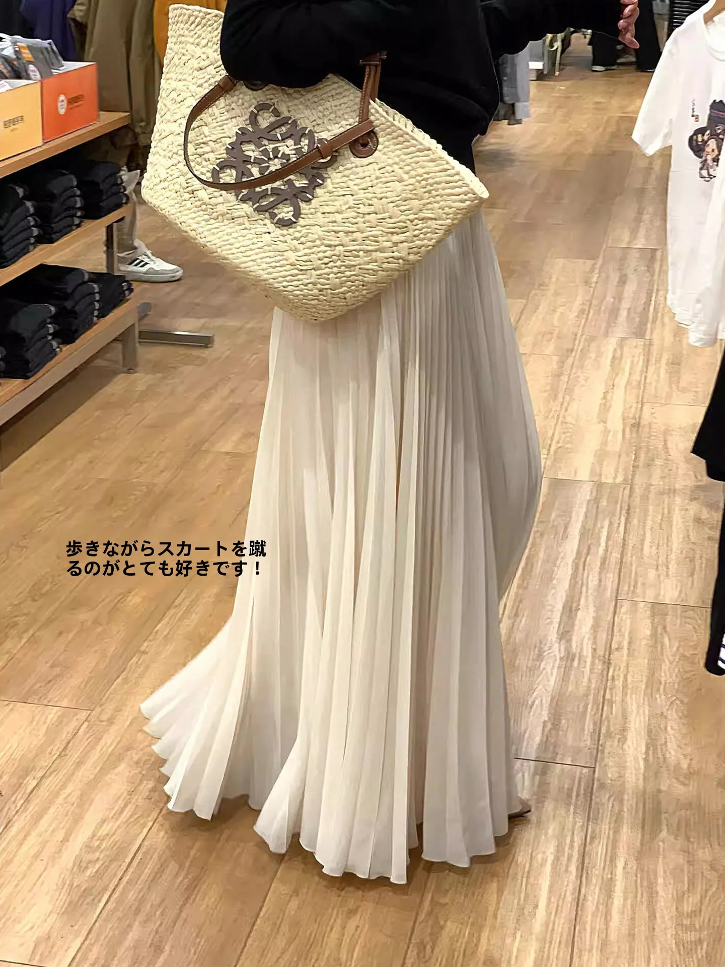 

Emily Clud Recommended Half-length Pleated Skirt for Women High-waist Spring Summer Draping Elegant A-line Long Skirt