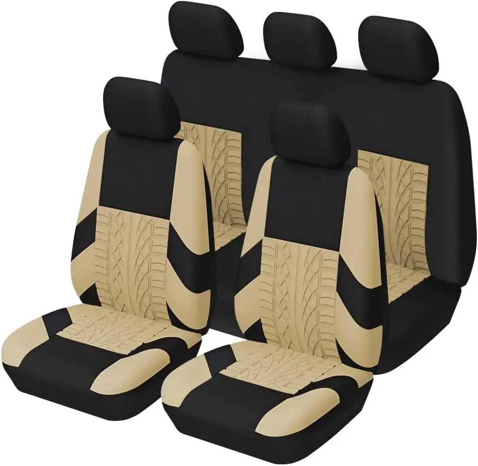 

Car Seat Covers for Full Set, Waterproof Polyester Vehicle Seat Protectors, Breathable Anti-Slip Split Auto Cushion Cover