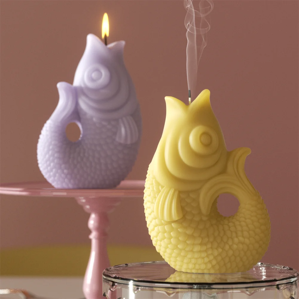

Nicole Lucky Goldfish Candle Silicone Mold DIY Scented Candle Making Mold Home Decor Candle Making Supplies