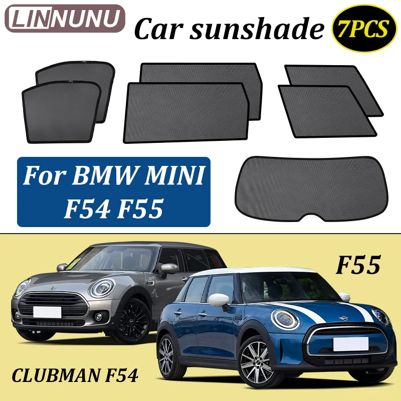 LINNUNU For BMW MINI F55 F54 CLUBMAN cooper Magenetic Car Sunshade Windshield Curtain Side  Window Sun Shade UV Protection Auto