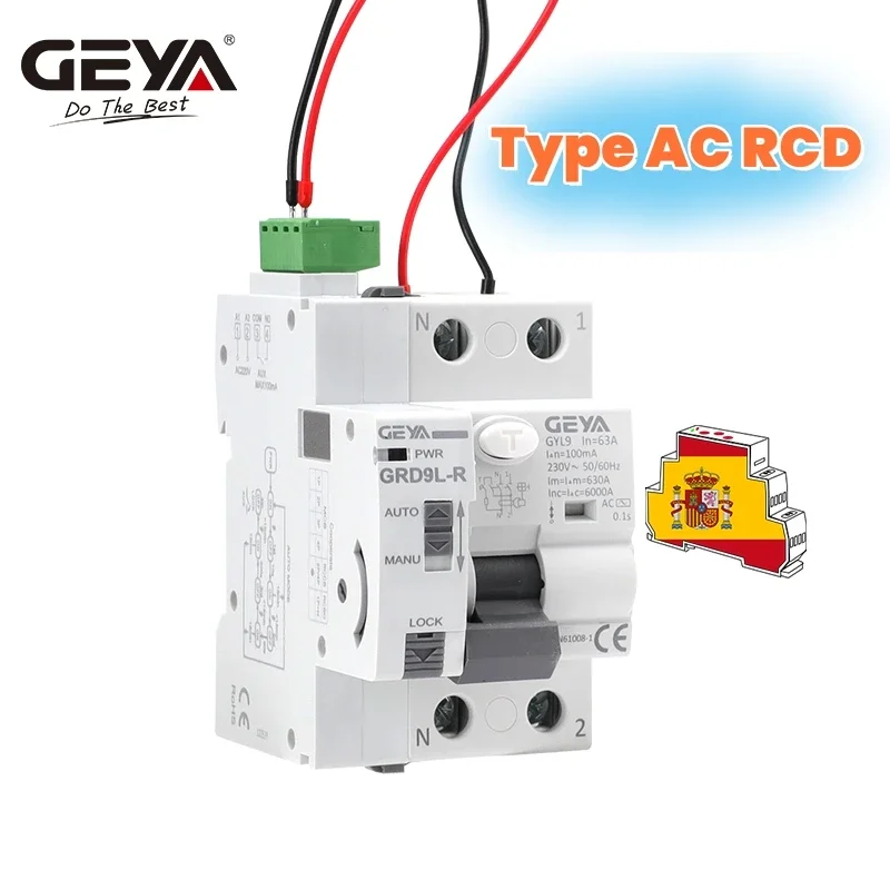 GEYA GRD9L Type AC RCD ELCB RCCB Automatic Reclosing Device Remote Control Circuit Breaker 40A 63A  Auto Recloser