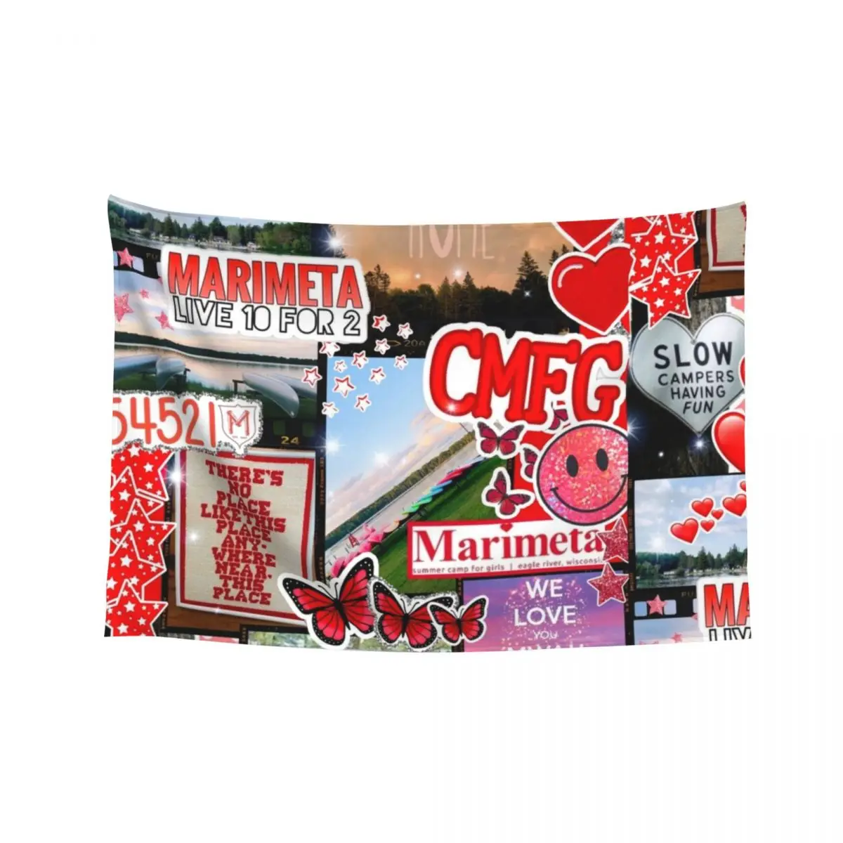 

Camp Marimeta Collage Tapestry House Decoration Room Decor Cute Aesthetic Room Decor Tapestry