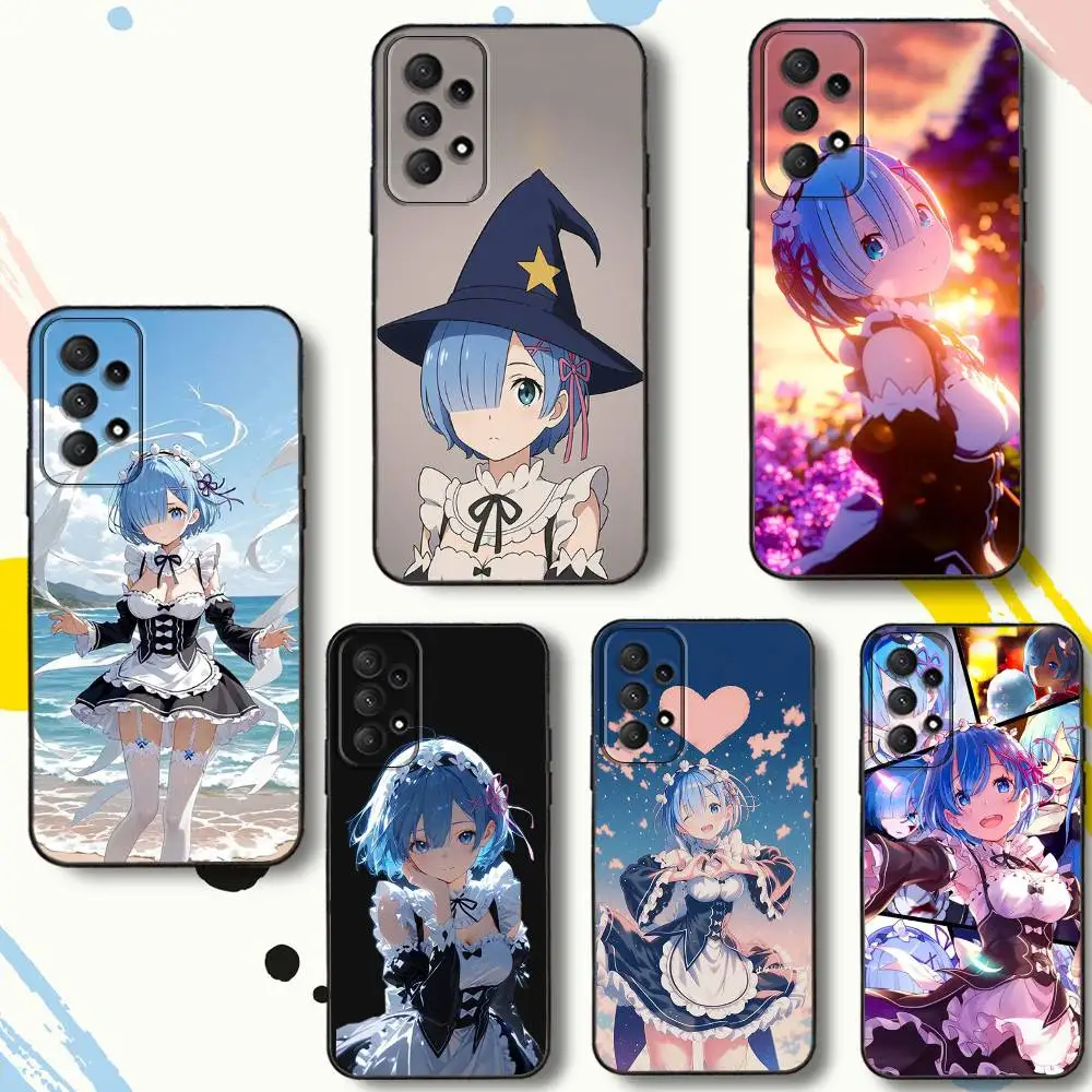 

Anime R-Re ZeroS Rem-S Phone Case For Samsung Galaxy A 80,72,73,91,53,22,51,52,5G,Plus,J,Note Soft Black Cover