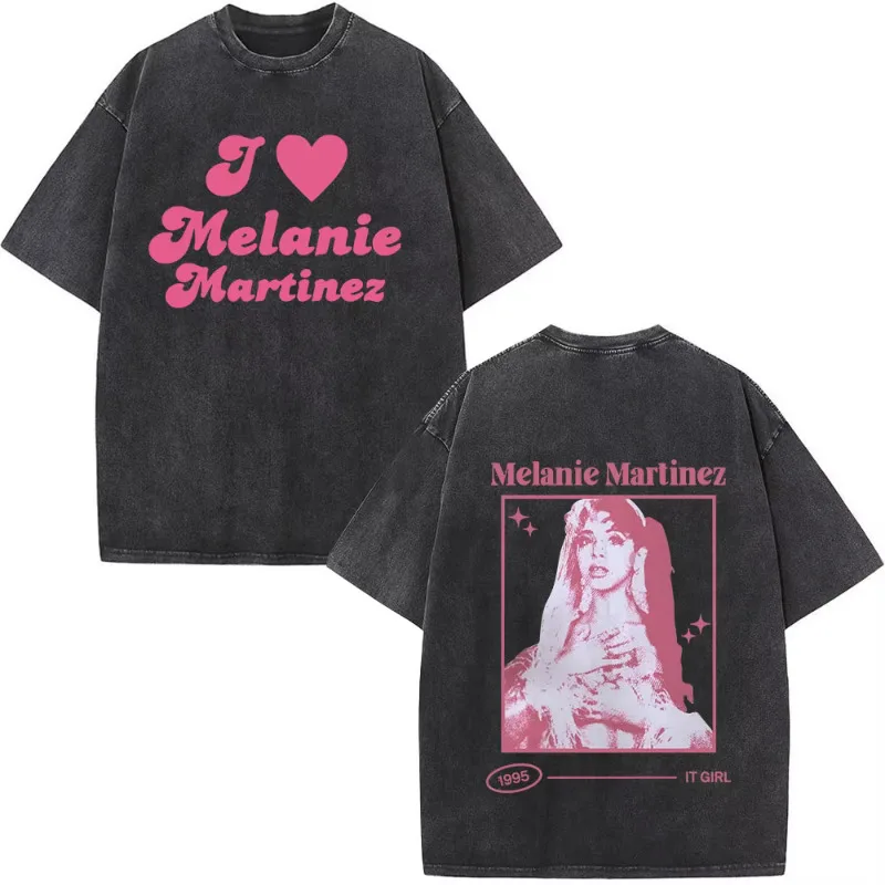 Melanie Martinez The Trilogy Tour Vintage Washed Tshirts Men's Clothing Fashion Short Sleeve T Shirt Fans Gift T-shirt Unisex