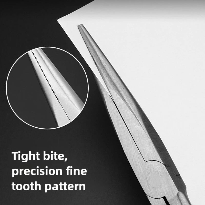 11 بوصة متعددة الأغراض كماشة بأنف طويل مستقيم إبرة زردية طويلة الفكين 0/25/45/90 درجة منحني شقة الفم كماشة O على شكل كماشة #4