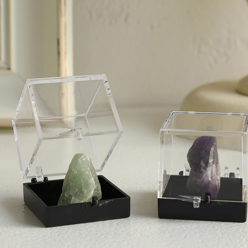 

3pcs Display Display Container Box 35x35x35mm Black Base Transparent Storage Container Jewelry Packaging Tool