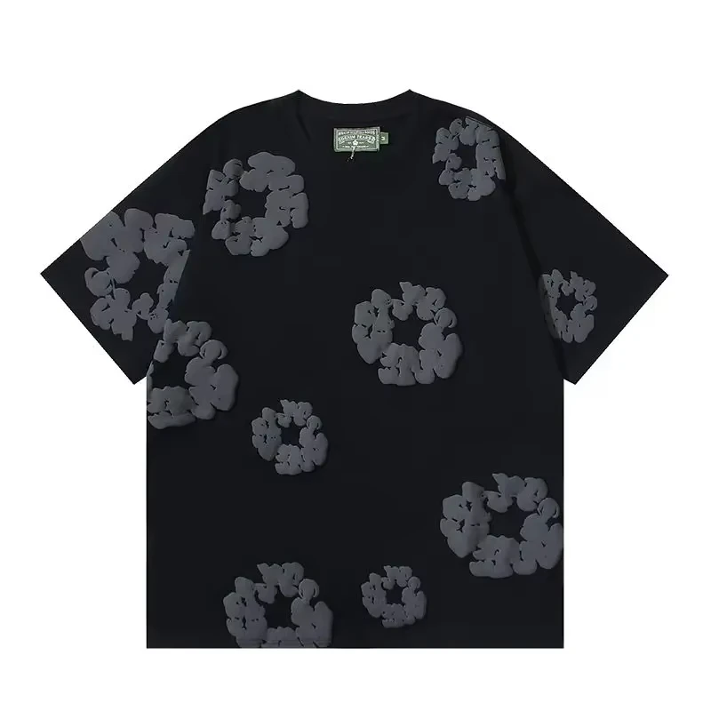 Novedad de verano, camiseta a la moda para hombre, camisetas con estampado 3D de espuma, camisetas informales holgadas de manga corta, ropa cómoda y transpirable para hombre
