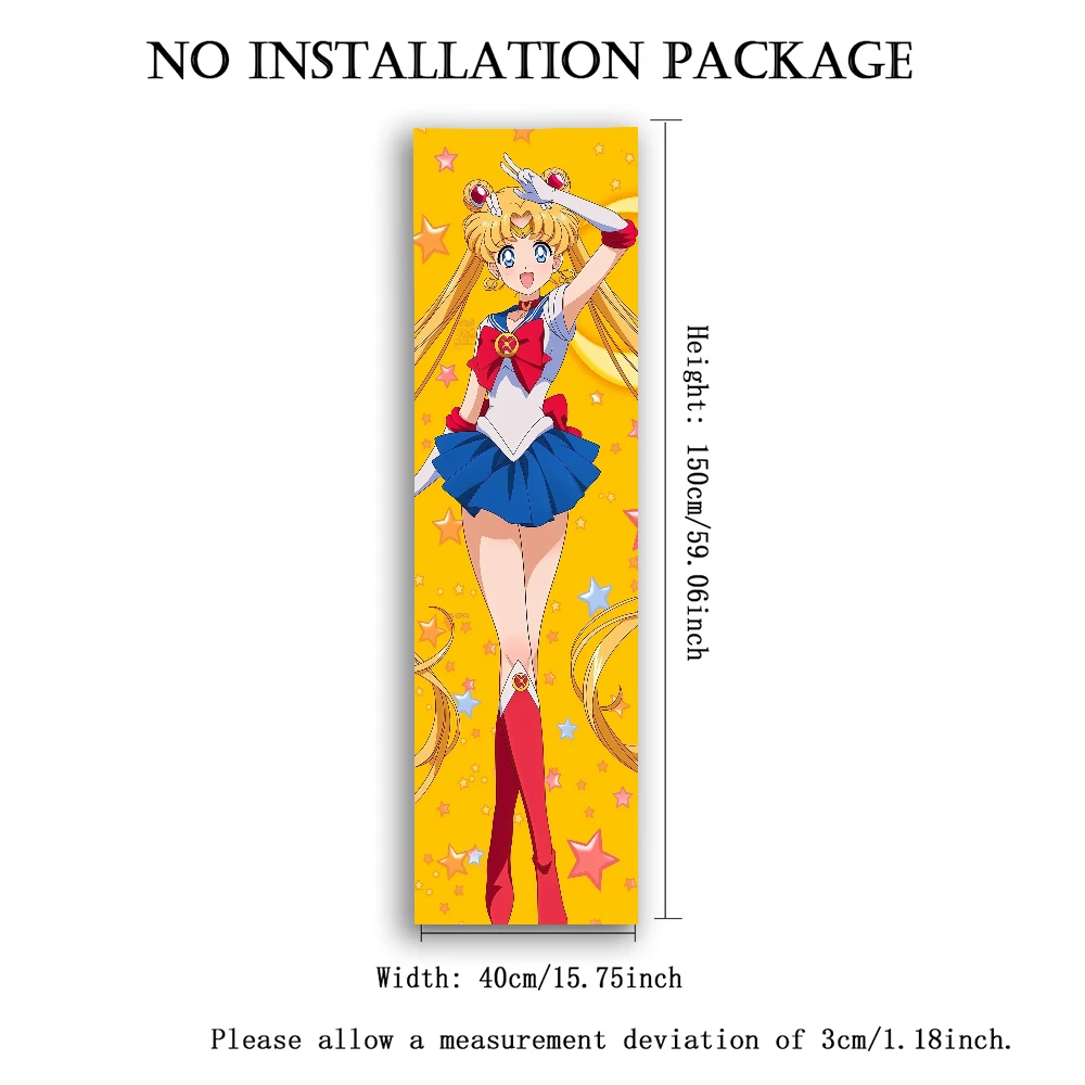 Sailor Moon Anime Vertical Long Tapestry, Tsukino Usagi Character Wall Hanging, Slim Polyester Wall Cloth For Otaku Bedroom Dorm