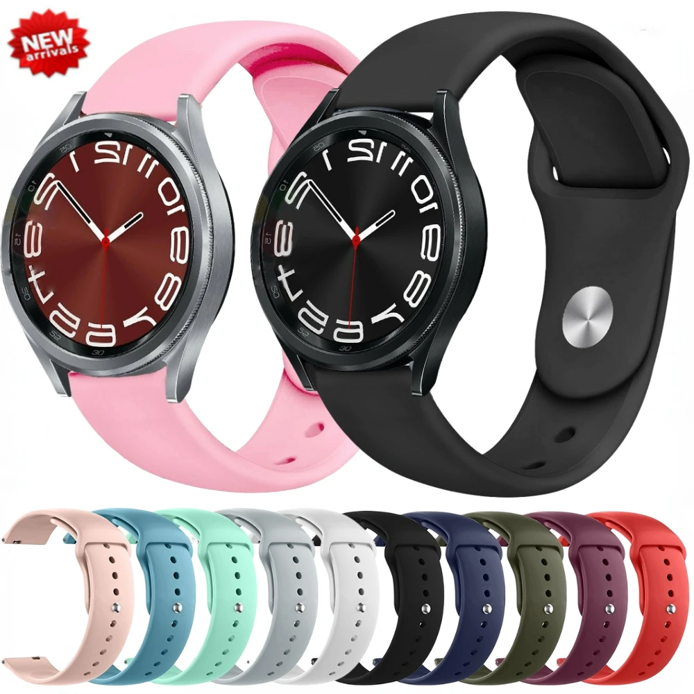 

20mm 22mm Silicone Band for Samsung Galaxy Watch 6/5/4 44mm 40mm/Classic 47 43mm 46 42mm/Pro 45mm for Huawei Watch 4 GT2 3 Strap