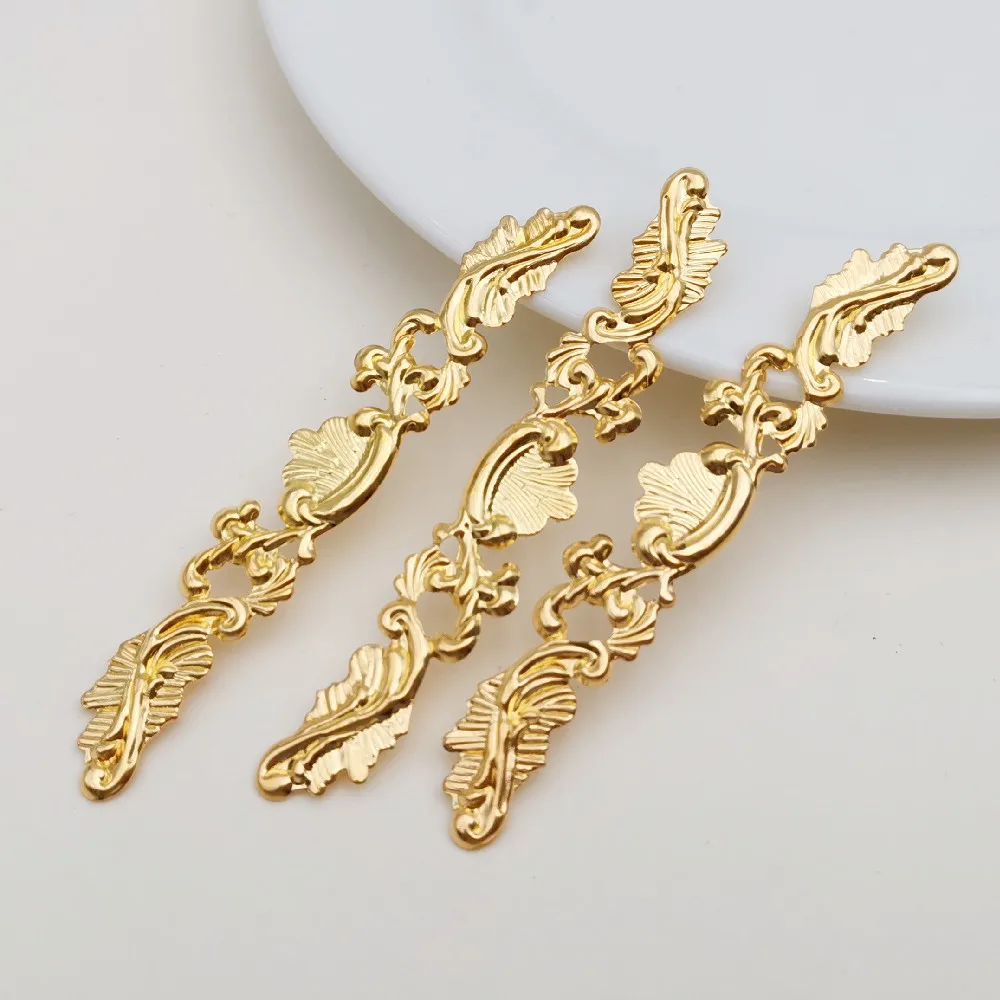 

30 Pcs 11x75mm Gold color Creative Metal Strip Filigree Flowers Slice Bookmark Charms Pendant For DIY Jewelry Accessories Making