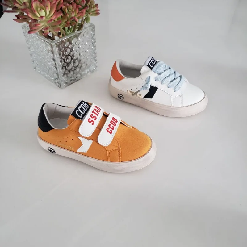 

Simple Children's Casual Shoes New Students Dirty Sneakers Boys and Girls Soft Sole Non-Slip Sports Shoes Kids Velcro Sneakers