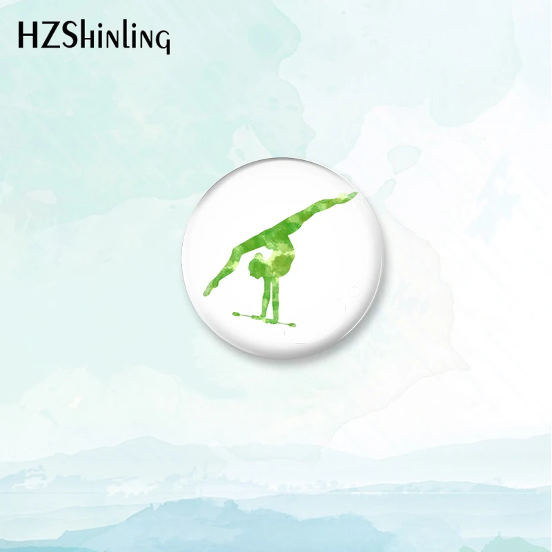 2023 New Rhythmic Gymnastics Ball Silhouettes Badge Brooch Art Pin Backpack Decoration Pins Round Jewelry Women Gift