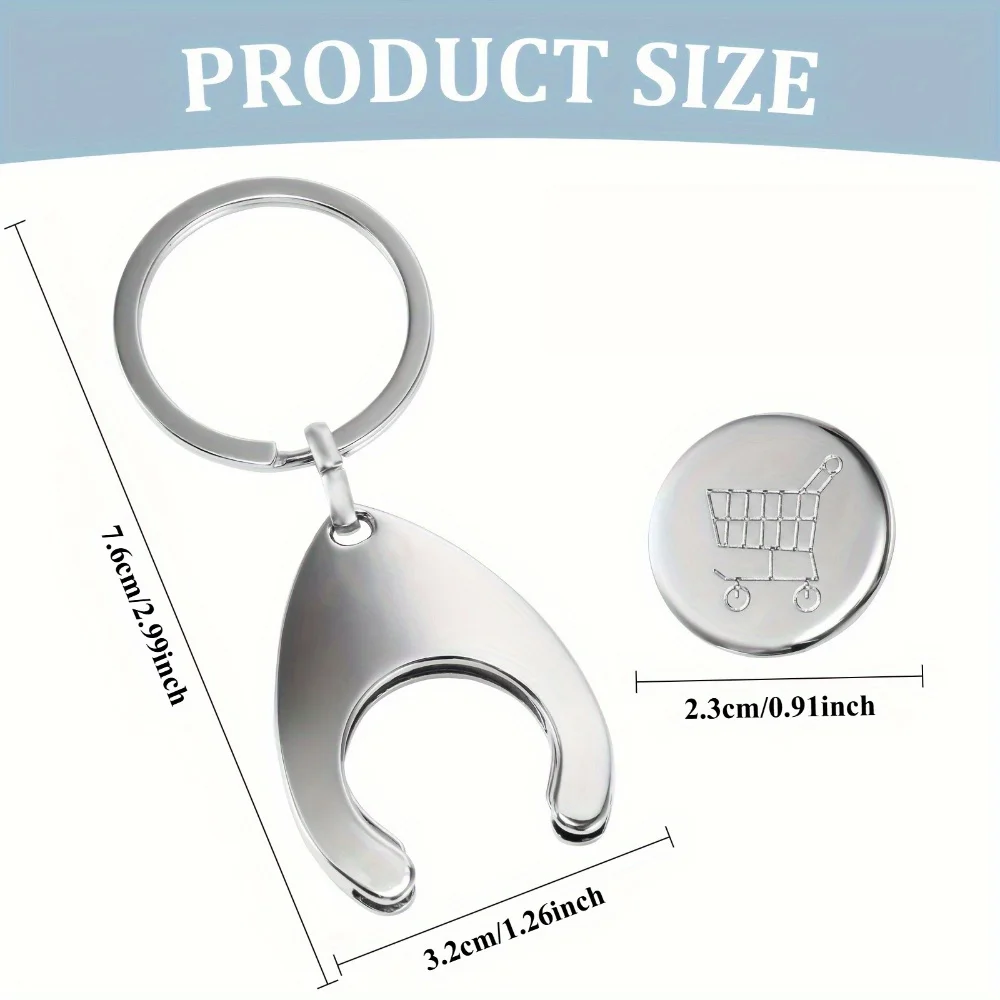 Ouyuan Dollar Metal Token Keychain Small Gift Supermarket Shopping Cart Token, Party Gift, Practical Gift