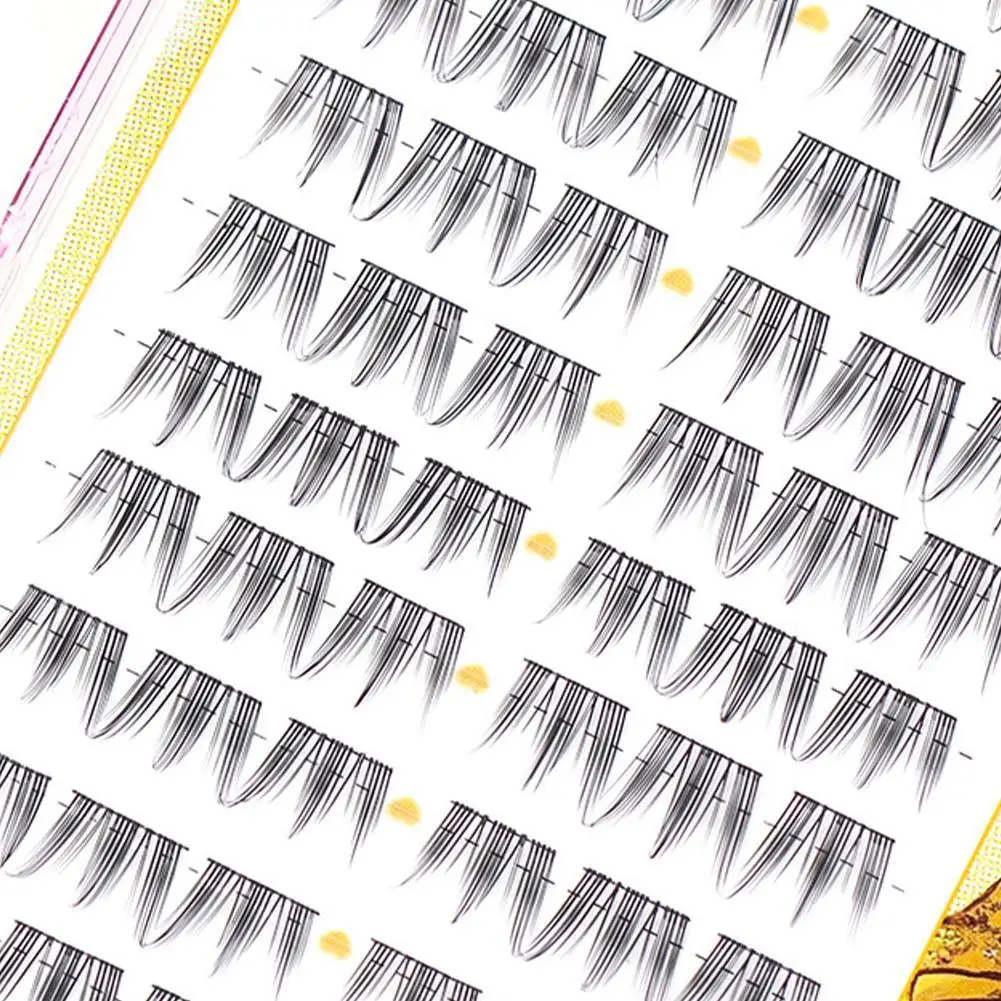 

New Lazy Cat Series Elf Large Capacity Eyelash Book Natural Long Curled Thin Stem Segmented False Eyelashes Devil Manga Lashes