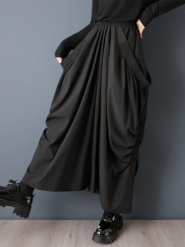 Modna asymetryczna spódnica damska z elastyczną talią, plisowana, z wysokim stanem, w kształcie litery A, codzienna spódnica z wysokim stanem.