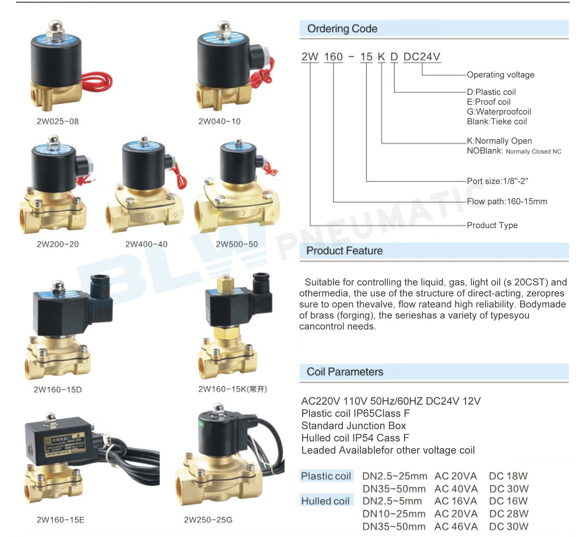 المصنع مباشرة 2W400-40 NC الملف اللولبي صمام 2-Way صمام التحكم الكهربائي ل DN40 1 1/2 بوصة OEM تخصيص الوسائط المائية #3