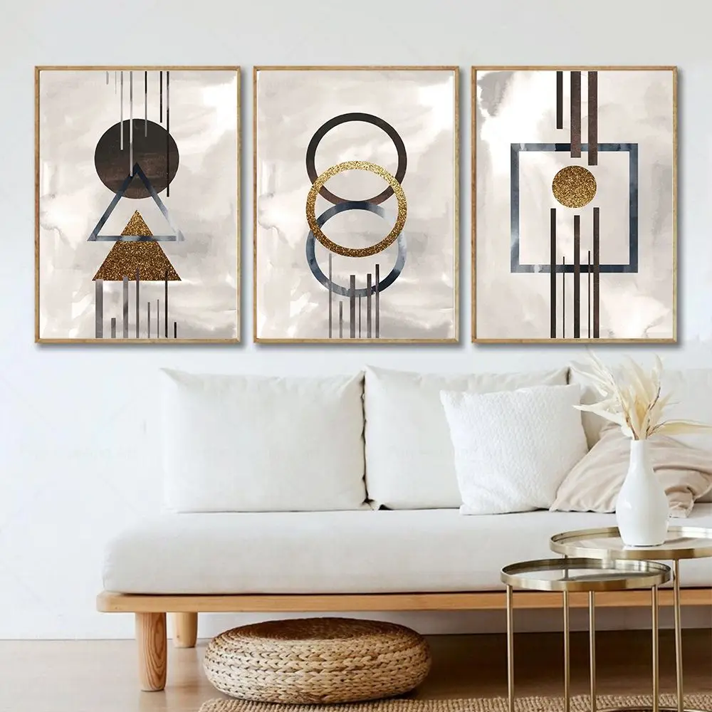 Abstract Pictures Nordic Minimalist Canvas Painting Line Art Shape Geometry Wall Art Poster Print for Living Room Home Decor