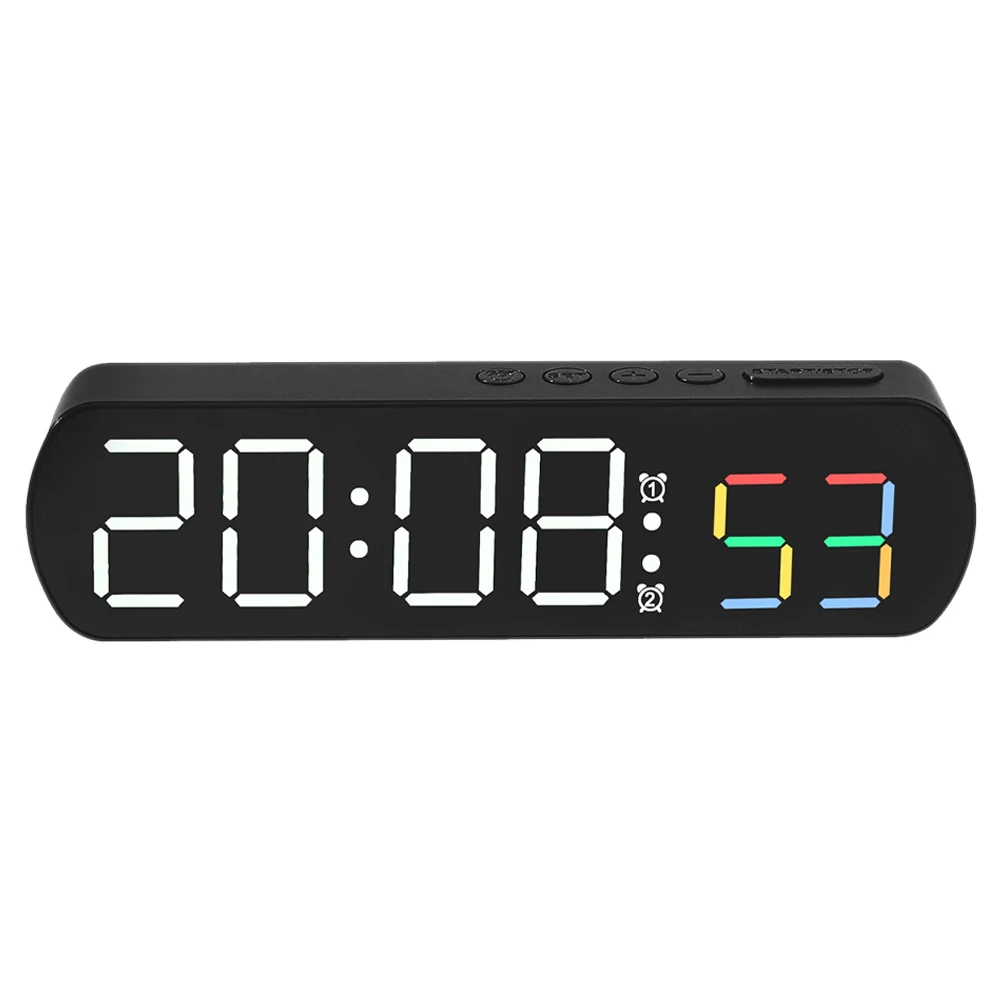 

Led Digital Alarm Usb Charging Bedroom Desktop Clock Large Display Electric Small Stable Base Mirror Style Travel Clock