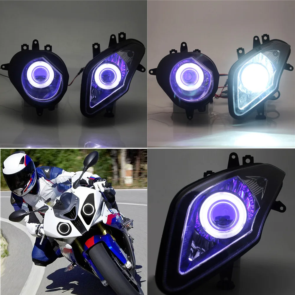 오토바이 헤드 램프 HID Bi-Xenon 프로젝터, 개조 헤드 라이트 어셈블리, LED 헤드 라이트, BMW S1000RR 09-14 용