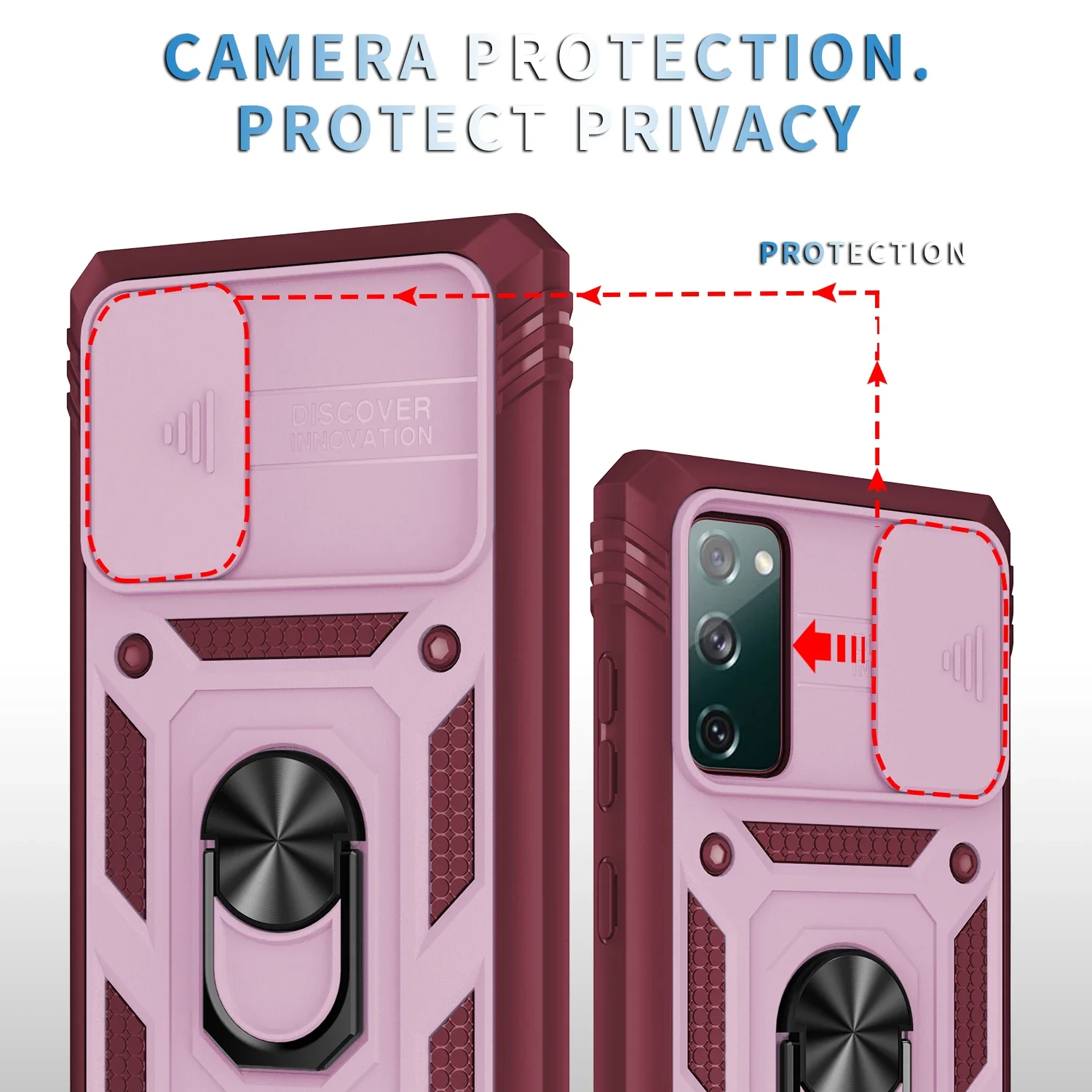 Metal Ring Dual Layer Case for Samsung Galaxy S26 Ultra A17 A56 A16 A36 A55 A35 A15 A34 A54 A14 A53 S25 FE S24 S23 S22 Plus S21