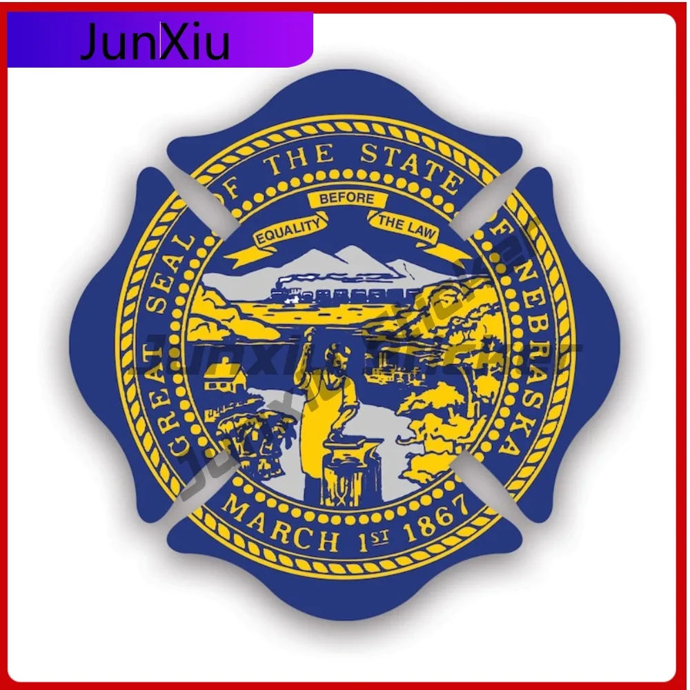 

Nebraska State Maltese Cross Shaped Sticker Cute Window Waterproof Vinyl Decal For Letter Boxe Outdoor Protection High Quality