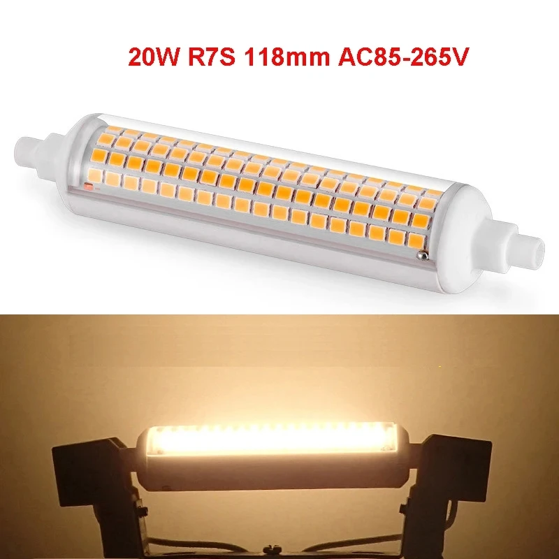 20w R7S LED Bulb Ceramic R7S LED Tube 3000K 4000K 6000K 220V 110V 118mm Replace 200w Halogen Lamp Floodlight