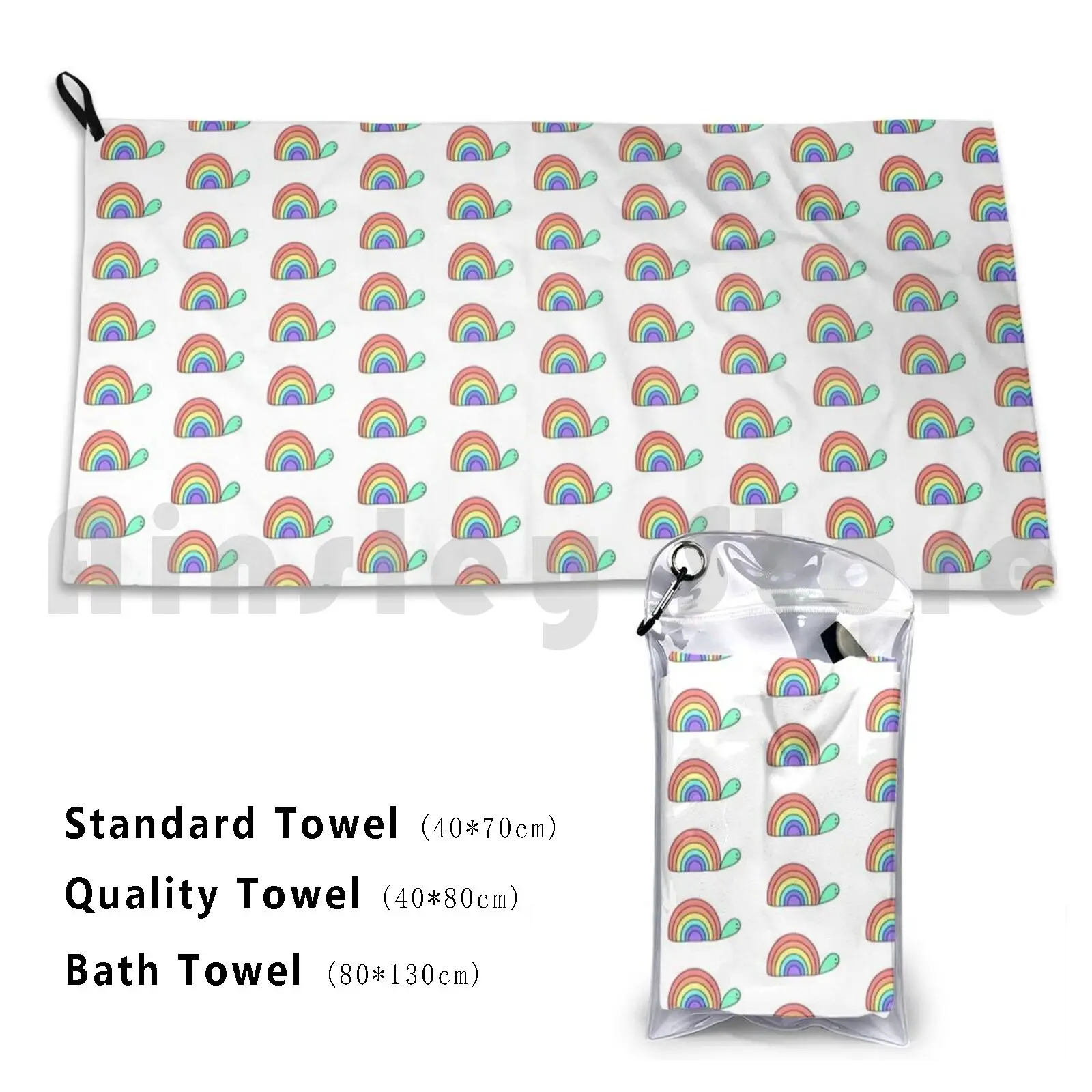 Towel Rainbow Turtle 1451 Turtle Summer Vibes Rainbow Bright Fun Cute Tumblr Colorful