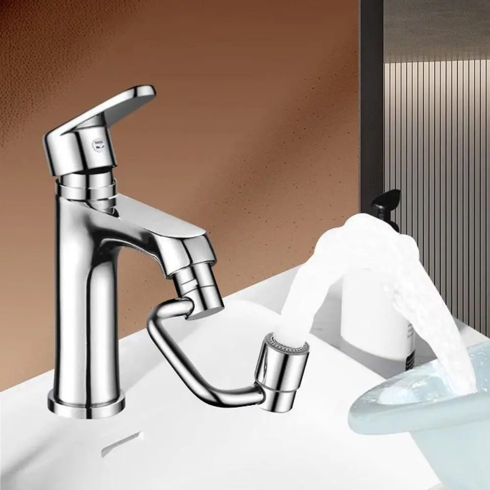 

Silver Faucet Extender U Shaped Alloy Rotating Spray Faucet Splash-Proof 2 Gear Adjustable Faucet Sprayer Head Sink