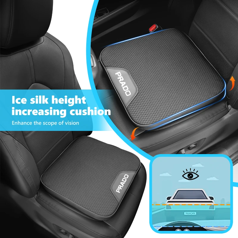 Подушка для увеличения автомобильного сиденья, шелковый коврик, нескользящая удобная подушка для Toyota Prado 90 120 150 J90 J120 J150 LC90 LC150 2015 2016 Подушка для увеличения автомобильного сиденья, шелковый коврик, нескользящая удобная подушка для Toyota Prado 90 120 150 J90 J120 J150 LC90 LC150 2015 2016