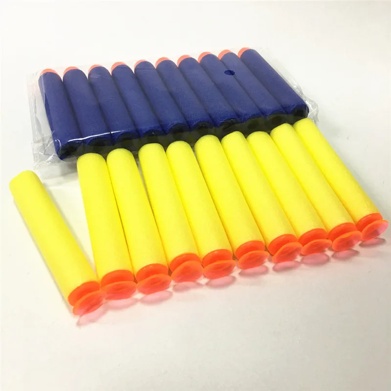 200 pçs recarga dardos para nerf balas macio buraco oco cabeça 7.2cm recarga dardos arma de brinquedo balas blasters crianças armas acessórios