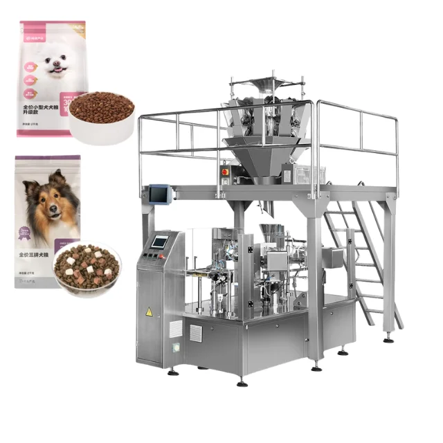 Fully Automatic Pet Food Packaging Machine Weighing and Filling System for Kibble Treats Bird Seed Dog Food