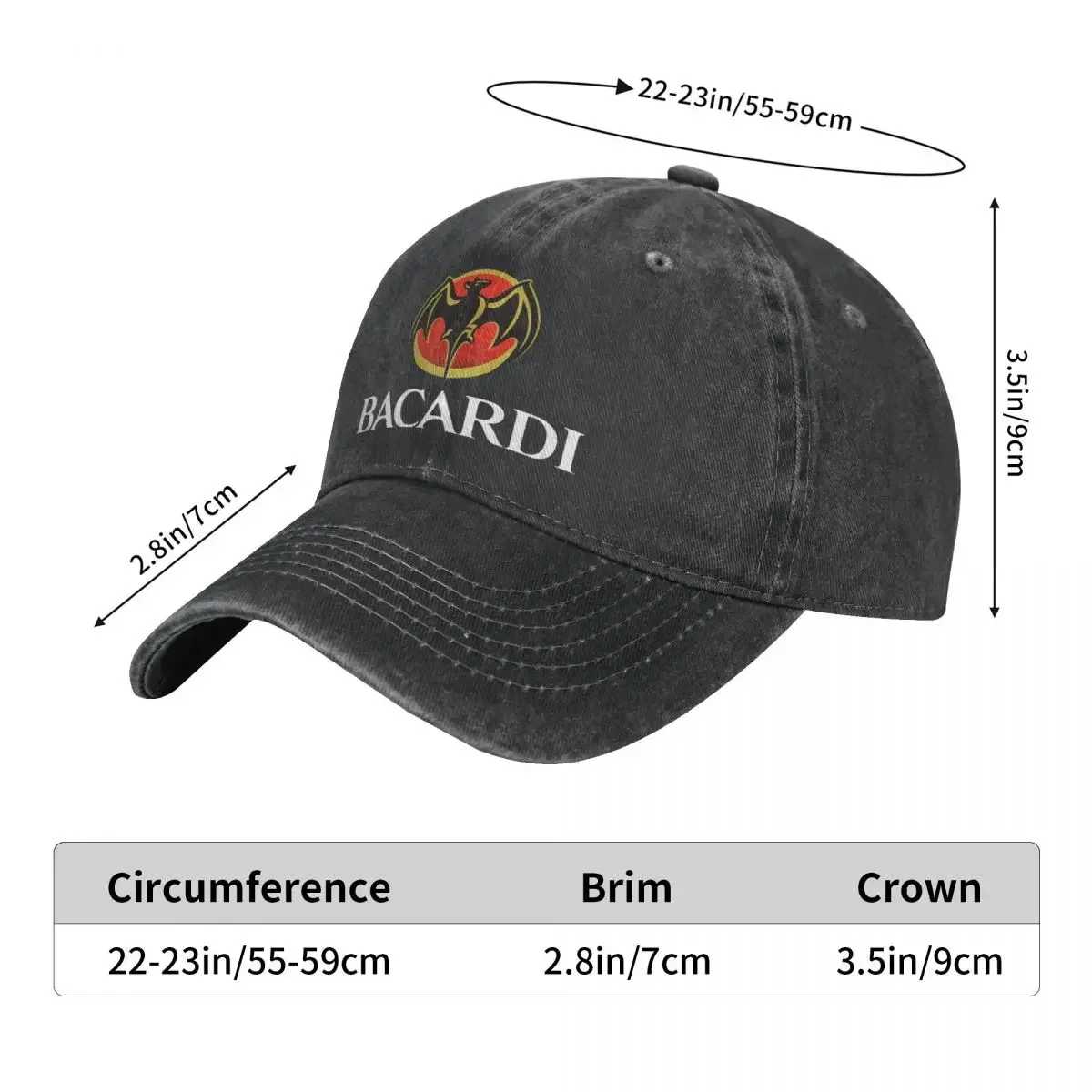 NEW Bacardi Baseball Cap for Men cotton Hats Adjustable Hat Fashion Casual Cap Truck driver Hat