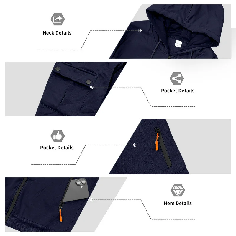 بدلة شتوية أمريكية ثقيلة مخملية فضفاضة للرجال من أدوات رياضية غير رسمية #6