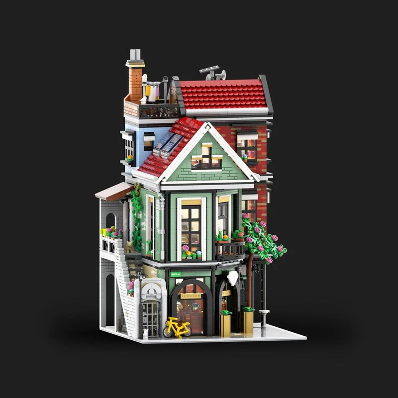 Moc قوالب بناء المدينة مع المجوهرات والفطيرة نموذج منزل التكنولوجيا وحدات الالعاب العملاقة لتقوم بها بنفسك تجميع هدايا عيد الميلاد #2