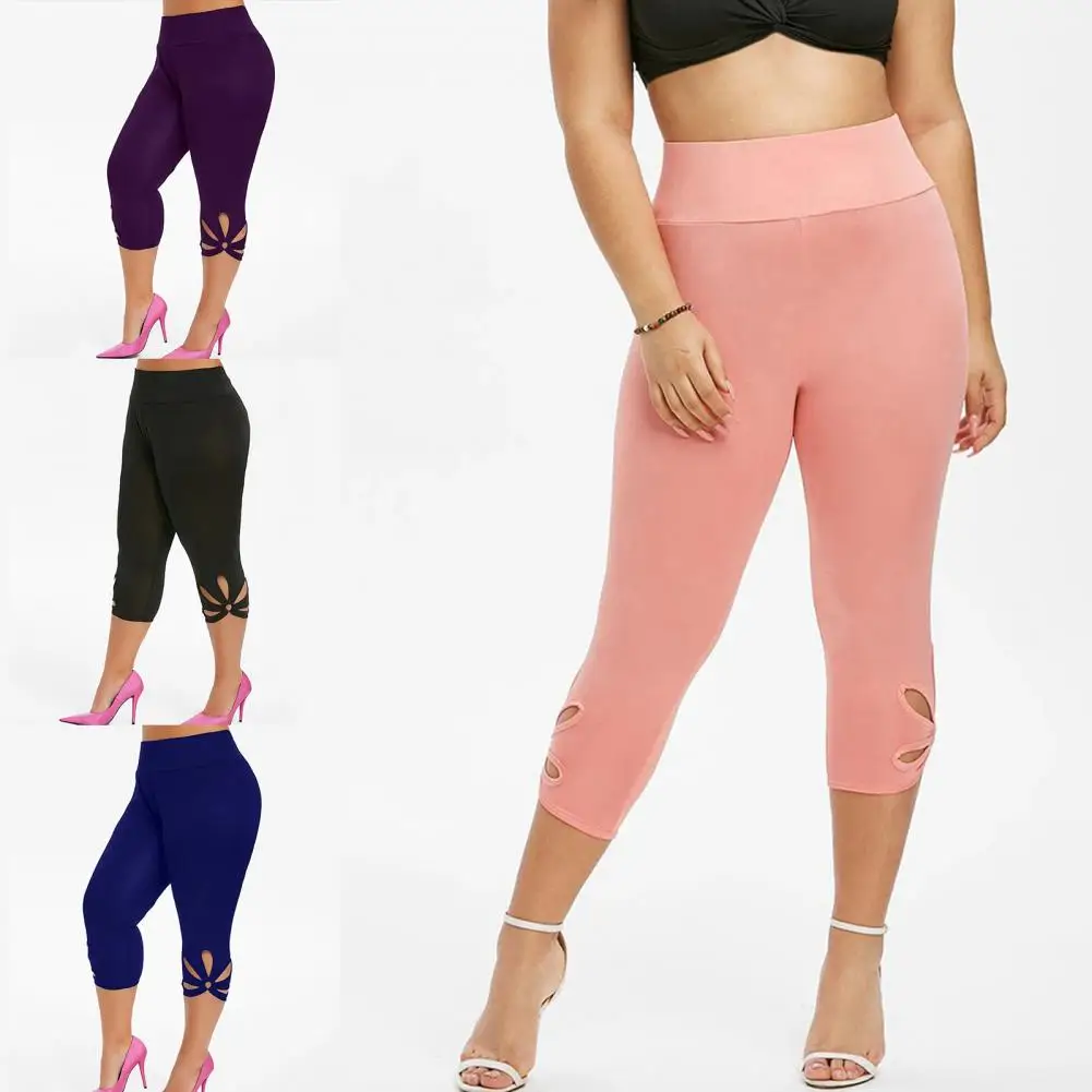 Sporty Trousers Bottoms Ladies Elastic Waist Slim Pants Elasticity Jeggings Pants for Aerobics