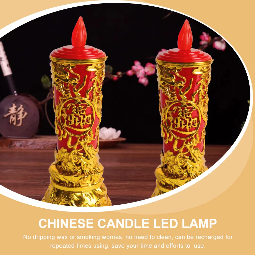 

Golden Lights Flameless Electric Candles For Sacrifice Chinese New Year Birthday Decor Spiritual