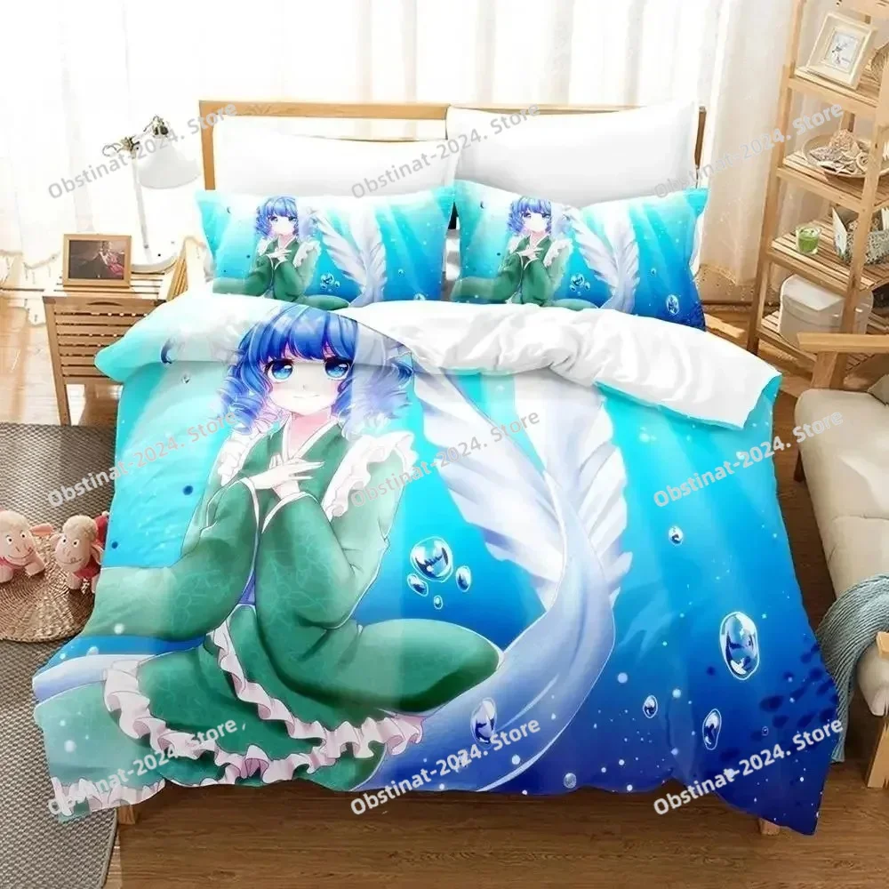 

3D Print Anime Wakasagihime (Touhou) Bedding Set Single Twin Full Queen King Size Bed Set Aldult Kid Bedroom Duvet cover Sets