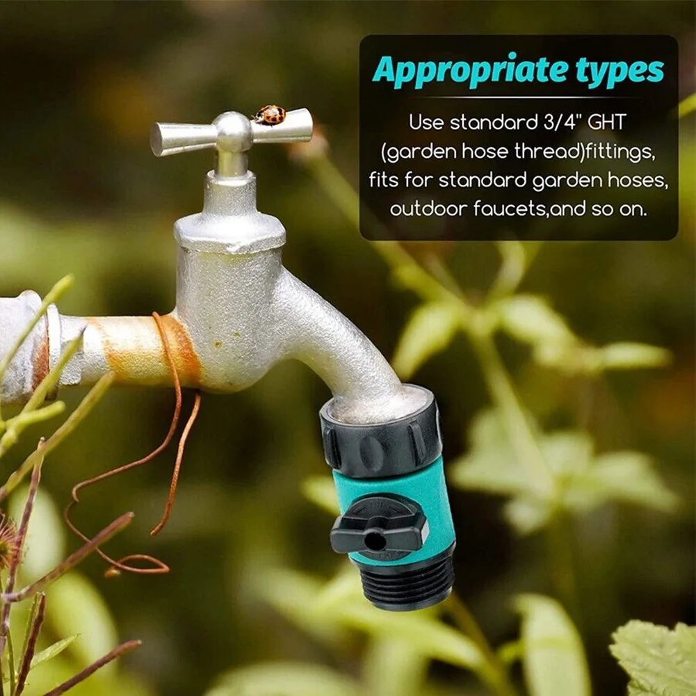 Turn Off Valve Hose Connector Garden Lawn Sprinkler 3/4 Inch 4pcs Accessory Water Hose Shutoff Valve Practical
