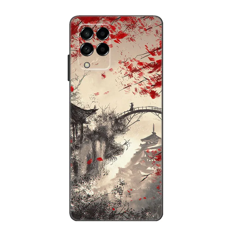 Japanese Style Art Ukiyo-e Phone Case For Samsung Note 10 Lite 20 Ultra M04 M13 M32 4G M15 M23 M33 M34 M42 M52 M53 M54 M55 5G