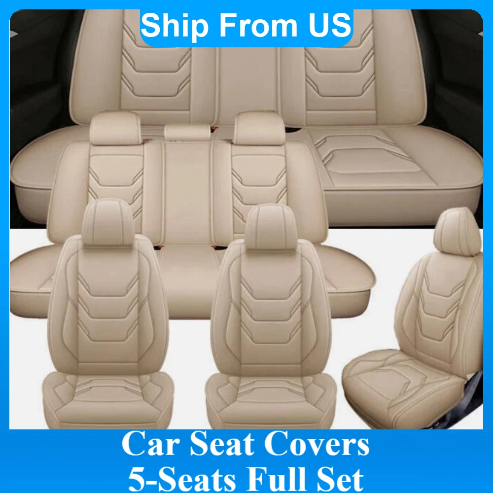 

Full Cover Car Seat Covers 5-Seats Universal Auto Seat Cover Protection For Sedan SUV Waterproof Front Rear Seat Cushion