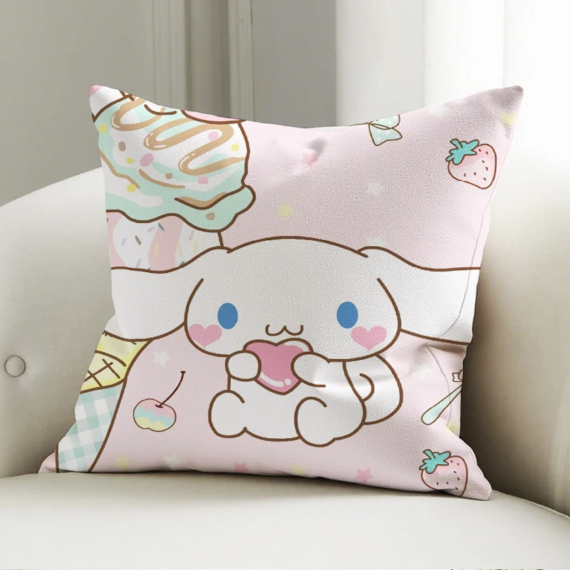 

Sanrio Cinnamoroll Pillow Cover Ice Cream Pattern Decorative Cushion Sofa Bedroom Home Decor Gift