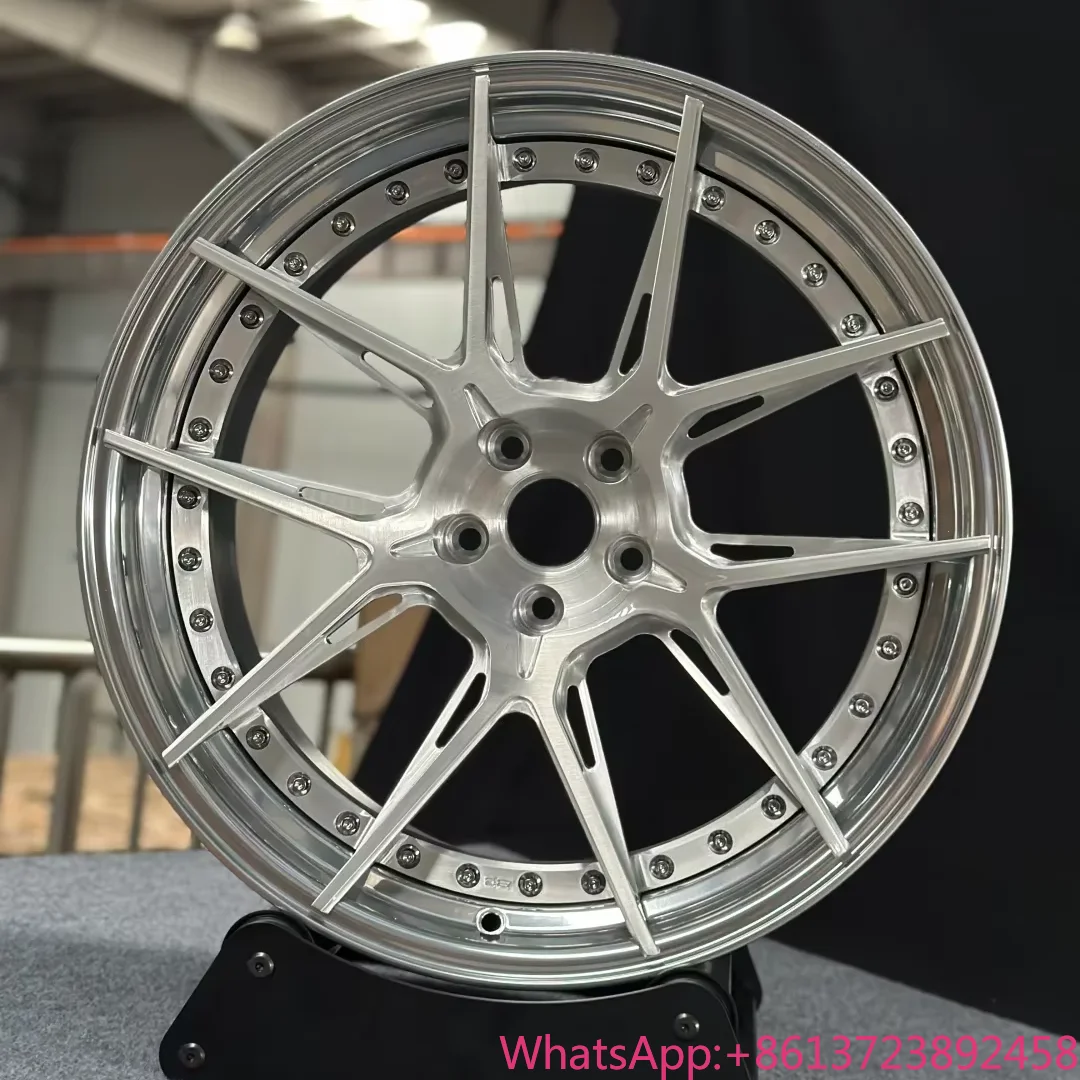 

2 Piece Multi-spokes Large Lips Brushed Finish Forged Wheel for BMW Mercedes-Benz Audi Lexus Porsche