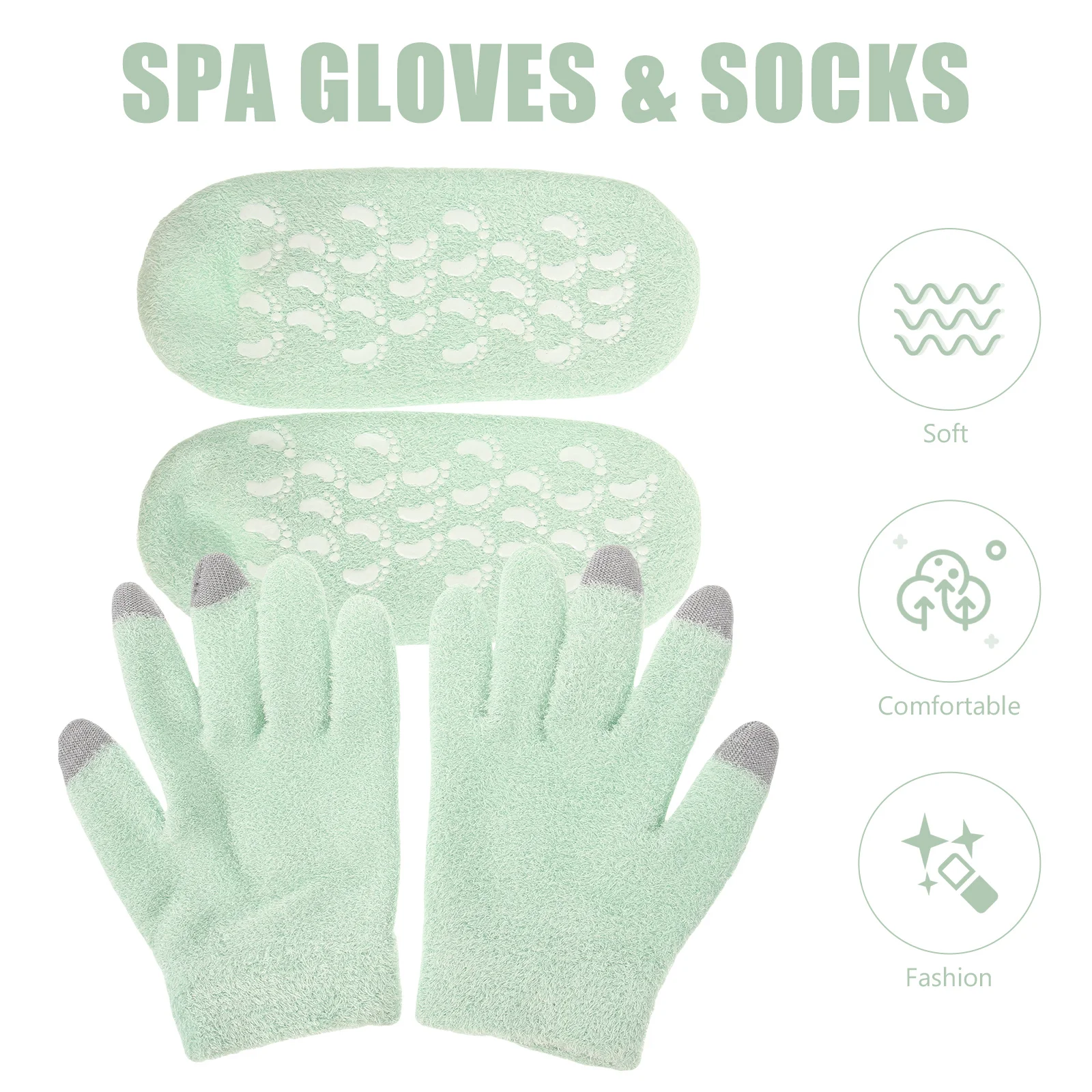 

1 set 1 Set Touch Screen Gloves Foot Mask Kit Moisturizing Gel Socks For Dry Cracked Feet Women Overnight Hand Caring Spa Gloves