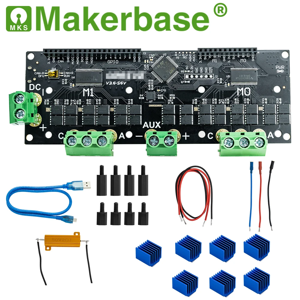 

Makerbase XDrive3.6 Высокоточный бесщеточный контроллер серводвигателя 56 В, основанный к обновлению ODrive3.6.