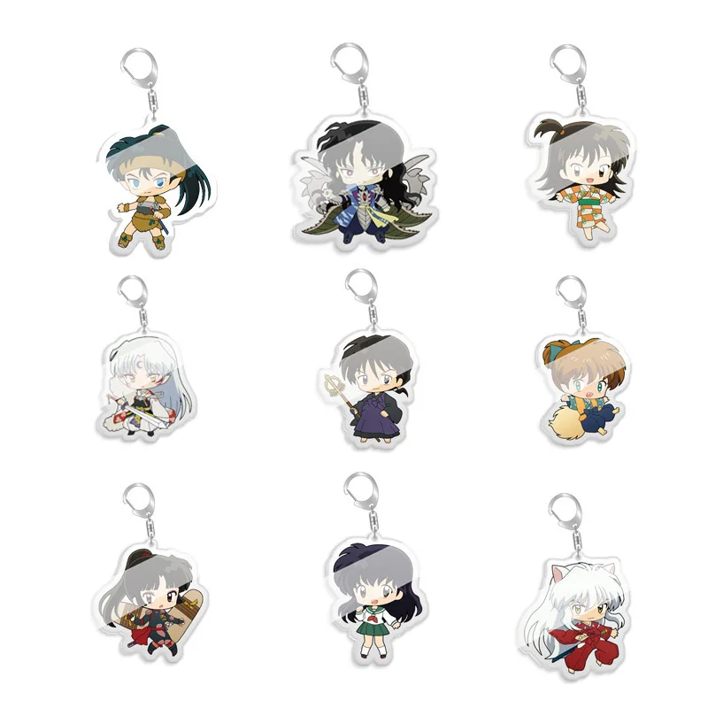 Higurashi Kagome Kikyō Sesshoumaru Popular Anime Two-dimensional Peripheral Transparent Acrylic Keychain Cool Backpack Pendant