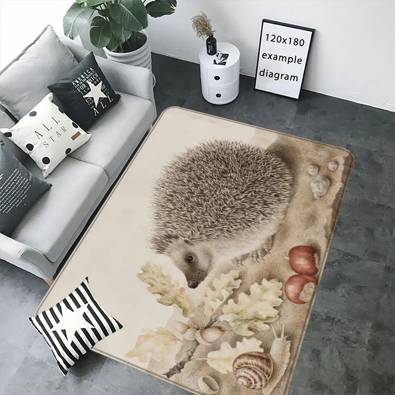 Cute Watercolor Hedgehogs Floor Mat for Kitchen Carpet Room Mats Rugs Entrance Doormat Home Decor Items Rug Foot Bath Door House