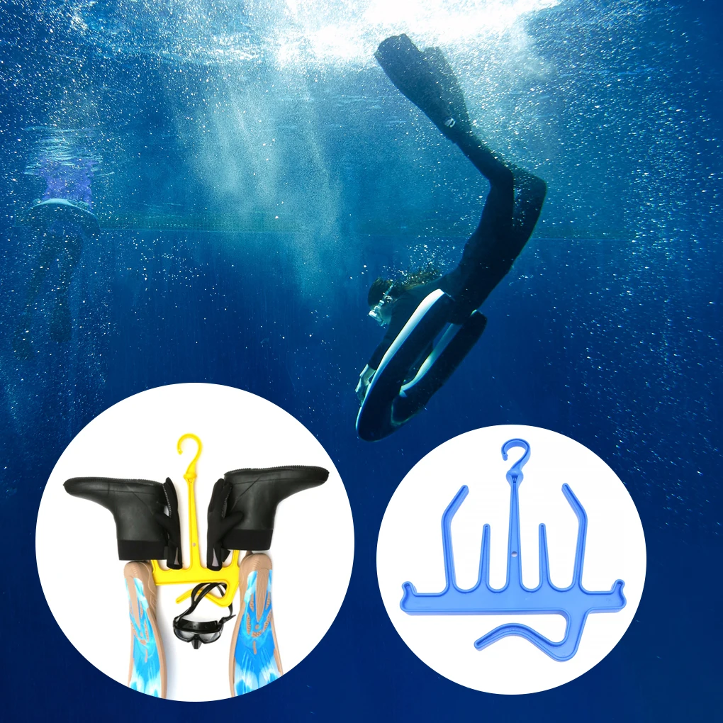 الغوص شماعات البلاستيك بذلة دريسويت الأحذية التنفس أنبوب زعانف تجفيف الجافة استنزاف الشماعات السفر الرياضات المائية الأزرق #2