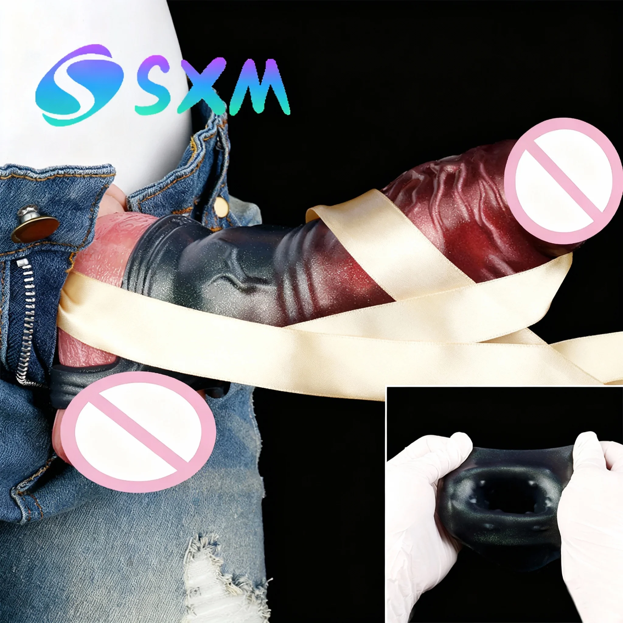 SXM многоразовый рукав для пениса, большой конский узел, удлинитель пениса, увеличение члена, вагинальные анальные секс-игрушки для мужчин, пары, магазин для взрослых